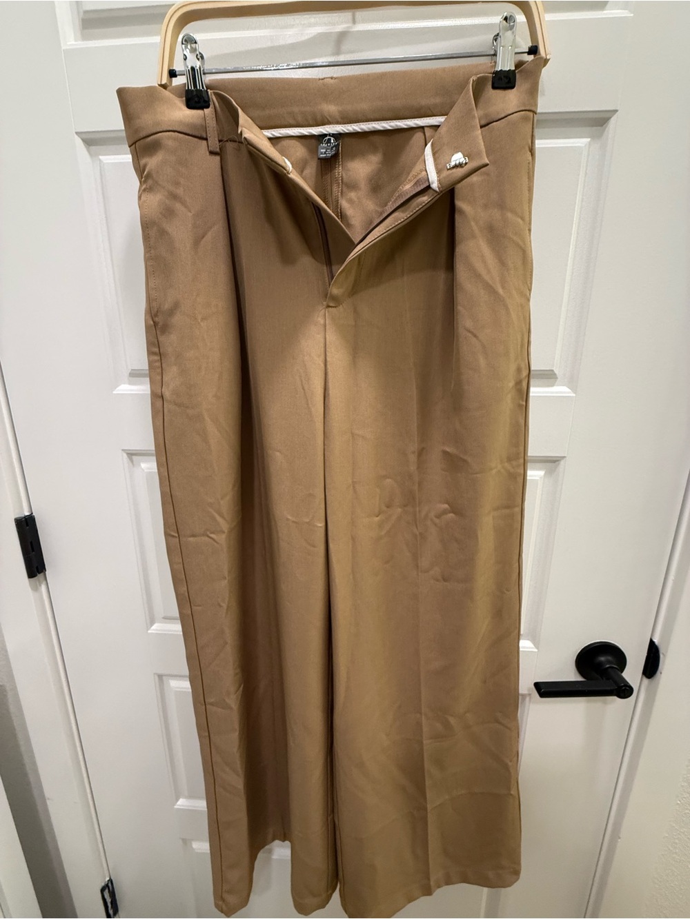 Wide-Leg Tan Trousers